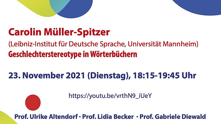 Vortrag Von Carolin Müller-Spitzer: Geschlechterstereotype In ...